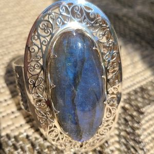 Labradorite sterling silver bracelet large